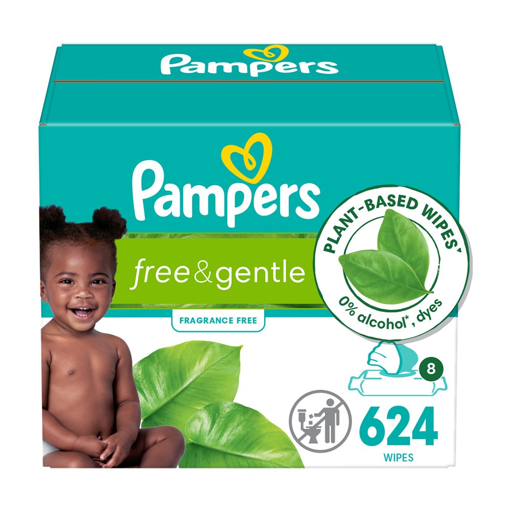 Photos - Baby Hygiene Pampers Free & Gentle Baby Wipes - 624ct 