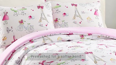 Pretty in Paris Pink Microfiber Twin Quilt Set