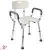 U Shower Chair Seat for 350lb Capacity Senior Adjustable Height w/Padded Armrests for Bathtub Slip Resistant Shower Seat - 2 of 4