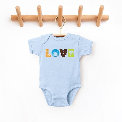 The Juniper Shop Love With Animal Letters Baby Bodysuit