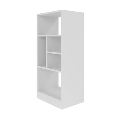 White 35.43" Modern Cubed Bookcase with 5 Shelves