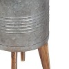 Kate and Laurel Gavri Round Metal Tabletop Planter, 2 Piece, Silver - 3 of 4