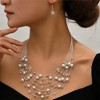 Elegant Alloy Layered Faux Pearl Jewelry Set - Handcrafted Bohemian-Style Choker & Earring Set, Ideal for Weddings & Formal Occasions - 2 of 3