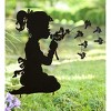 Wind & Weather Dandelion Girl Silhouette Metal Garden Stake - 2 of 4