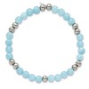 Chisel Stainless Steel Polished 6mm Blue Quartz Beaded Stretch Bracelet - 3 of 4