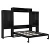 TIRAMISUBEST Queen Size Murphy Bed with Desk and Vanity, All-in-One Design Folding Bed Frame with Storage Cabinets - 3 of 4