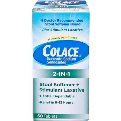 Colace 2-IN-1 Stool Softener + Stimulant Laxative - 60ct