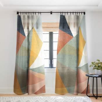 Little Arrow Design Co modern triangle mosaic multi Single Panel Sheer Window Curtain - Deny Designs