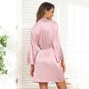 Womens Bridesmaid Robe Bride Robe Silky Robes Lace 3/4 Sleeve Bathrobe Duster Robes for Women - 2 of 4