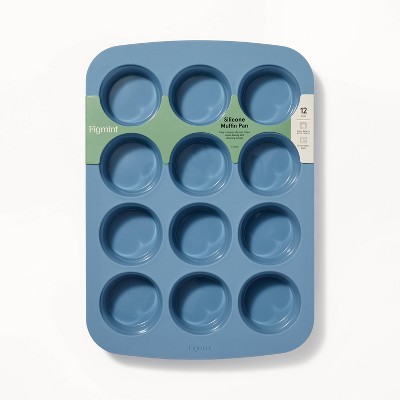 12ct Silicone Muffin Pan Blue - Figmint™:Oven & Dishwasher Safe, 10-Year Warranty