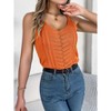 Clearlove Womens Hollow Out Knitted Tops V Neck Outer Wear Sleeveless Slimming Crop Tops Summer Blouse Camisoles Vest for Women - 4 of 4