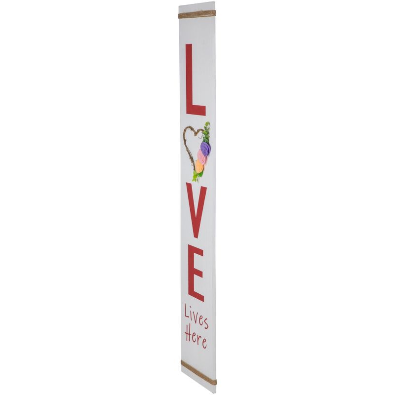 Northlight 39.25" "Love Lives Here" Wooden Valentine's Day Porch Board Sign Decoration, 5 of 7
