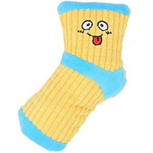Squeaky Dog Toys, Funny Dog Toys Stuffed Plush Dog Toy, Cute Socks Dog Birthday Gift Dog Chew Toys Pet Toys for Small Medium Dogs(Blue Yellow) - 1 of 1