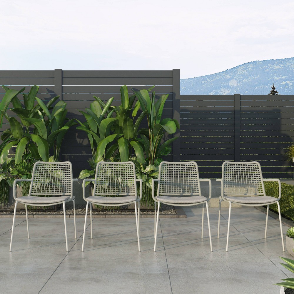 Toremore 4pc Chair Set Steel & Rope - Amazonia