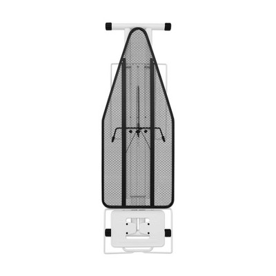 Adjustable White and Gray Cotton Ironing Board with Laundry Rack
