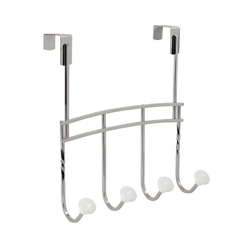 Spectrum Diversified Cambridge Over The Door 4 Hook Rack Silver