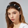 Unique Bargains Women's Flocked Pearl Bow Hairband 1 Pc - 2 of 4