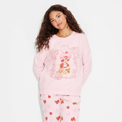 Women's Strawberry Shortcake Cozy Graphic Sweatshirt - Pink XXL