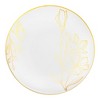 Smarty Had A Party 10.25" White with Gold Antique Floral Round Disposable Plastic Dinner Plates (120 Plates) - 2 of 4