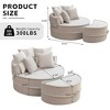 Runesay Modern Oversized Round Lazy Lounge Sofa with 5 Pillows and Ottoman - 2 of 4