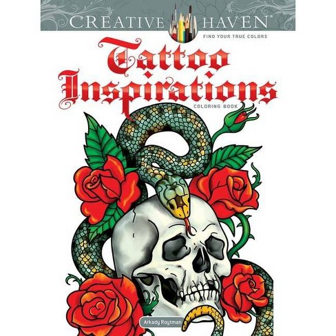 Adult Coloring Book Tattoo Design For Women (Paperback)