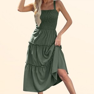 green tiered ruffle dress Sora Celestial Green Tiered Ruffles Maxi Dress