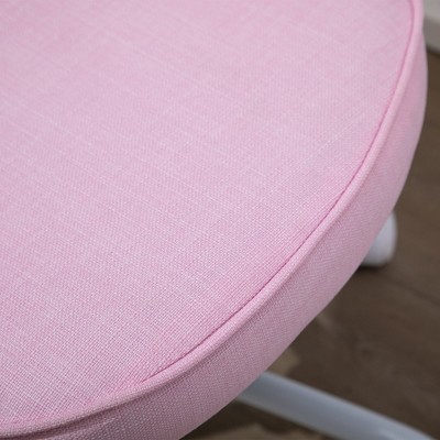 Pink Heart-Shaped Armless Swivel Office Chair with Adjustable Height