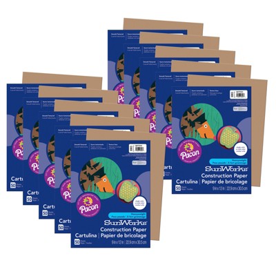 Prang® Construction Paper, Light Brown, 9" x 12", 50 Sheets Per Pack, 10 Packs