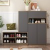 RISOKEYS 2-in-1 Multi-functional Shoe Rack with Padded Seat, Versatile Shoe Storage Solution with Adjustable Shelves for Hallway - 4 of 4