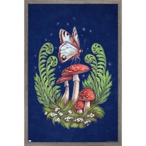 Trends International Brigid Ashwood - Butterfly and Mushrooms Framed Wall Poster Prints - 1 of 4