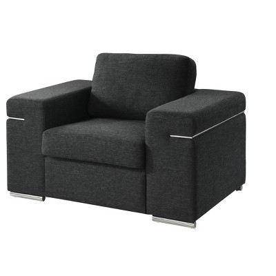 VYNXARIA Black Linen Fabric Arm Chair,Convertible Loveseat,living romm sofas