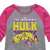 Girls' - Marvel - Hulk Logo Shirt Tail Raglan Graphic T-shirt - 2 of 4