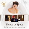 Bathtub Tray for Tub - Bamboo Expandable Bath Tray with Wine, Book & Tablet Holder - Luxurious Tub Tray, Bath Caddy, Foldable, Christmas Gift - 4 of 4