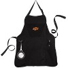 Evergreen Oklahoma State University Black Grill Apron- 26 x 30 Inches Durable Cotton with Tool Pockets and Beverage Holder - 2 of 4