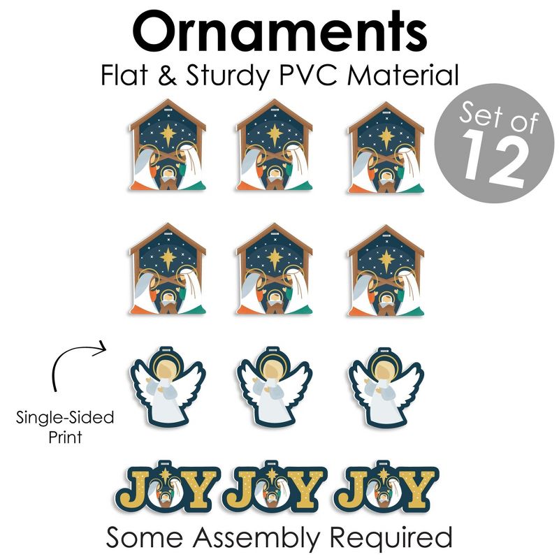 Big Dot of Happiness Holy Nativity - Manger Scene Religious Christmas Decorations - Christmas Tree Ornaments - Set of 12, 6 of 10