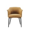 HOMLUX PU Leather Mid-Century Modern Dining Chair with Armrest, Metal Legs - 2 of 4