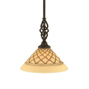 Toltec Lighting Elegante 1 - Light Pendant in  Dark Granite with 10" Chocolate Icing  Shade - 1 of 1