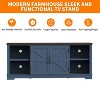 Farmhouse TV Stand for TVs Up To 80" With Open Storage Shelves And Adjustable Shelves, Entertainment Center TV Console Blue - 2 of 4
