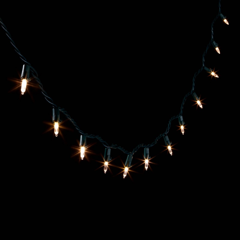60ct LED Smooth Mini Christmas String Lights Pure White with Green Wire - Wondershop