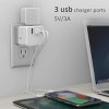 Itopfox 3-Outlet USB Wall Charger with 3-Way Splitter, ETL Listed for Home, Office, Cruise Ship - Compact Multi Plug Adapter - 3 of 4