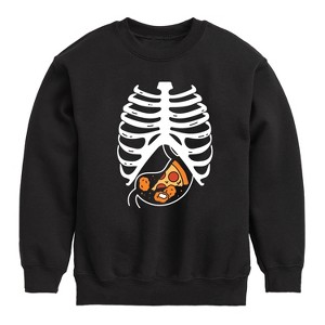 Boys' - Instant Message - Pizza Nuggets Skeleton Graphic Long Sleeve Fleece Sweatshirt - 1 of 4