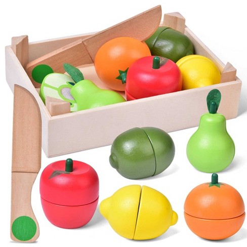 Insten Play Food Set Of Fruit And Vegetable, Toy Kitchen Accessories,  Pretend Cutting For Toddlers And Kids : Target