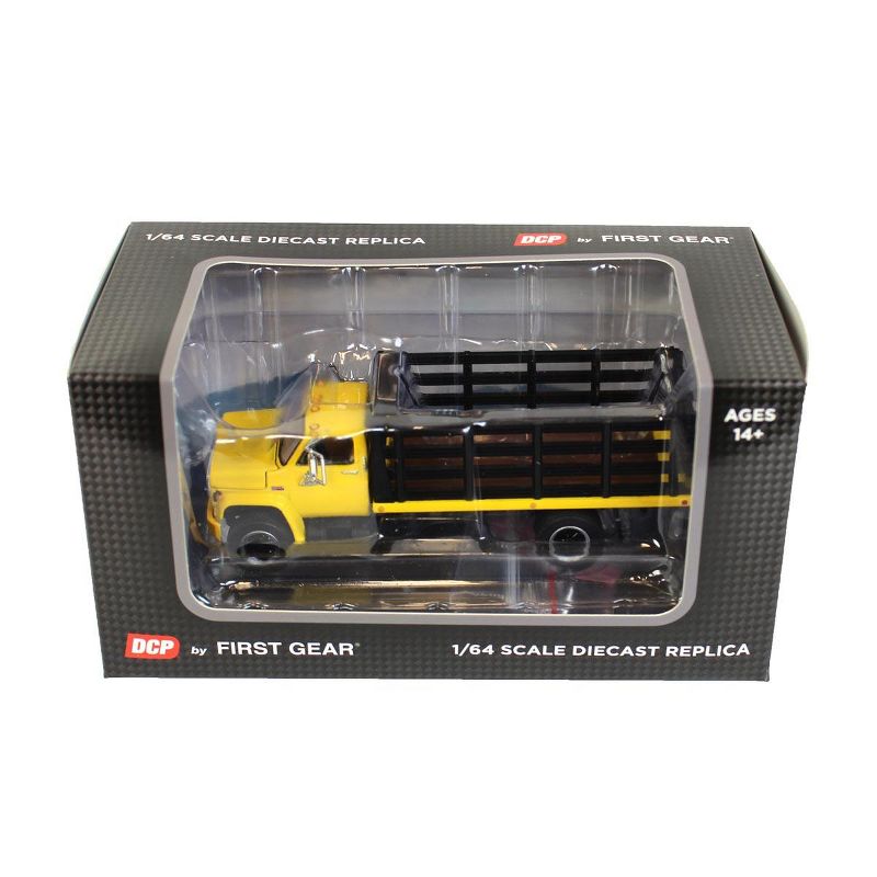 1/64 GMC 6500 Stake Bed Truck, Yellow With Black Stakes, First Gear Exclusive, DCP 60-0966, 5 of 6