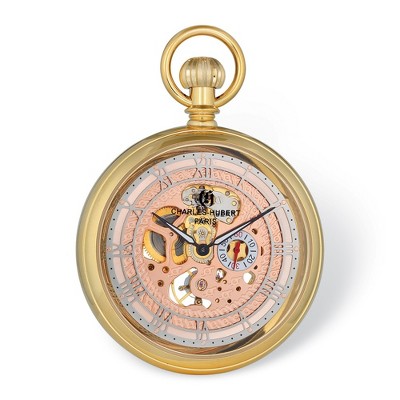 Shops Gold Charles Hubert Mechanical Pocket Watch & Chain #3527