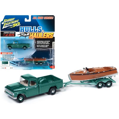 toy truck with boat and trailer