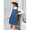 Women's Sleeveless Casual Denim Dress Crewneck Vintage Loose Jean Overall Dress with Pockets - 3 of 4