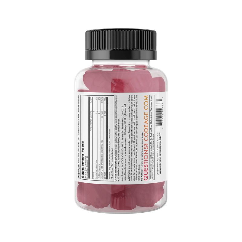 Codeage Vitamin D3 Gummies, 5000 IU, Strawberry Flavored Vitamin Supplement -  60ct, 5 of 7