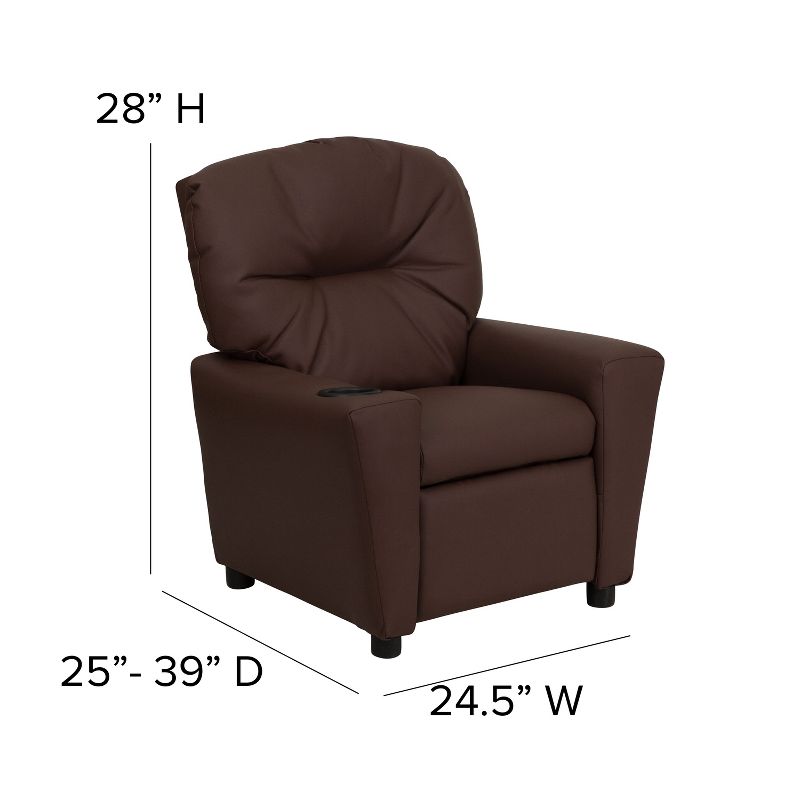 Flash Furniture Contemporary Kids Recliner with Cup Holder, 4 of 12
