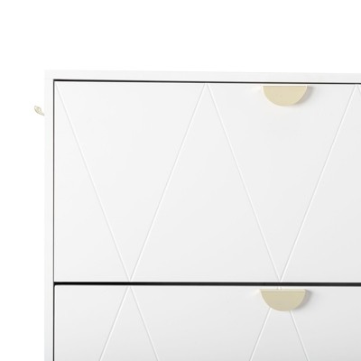 Karl Home 2 Flip Drawers and 2 Sorage Drawers White Particle Board 31.5in. W Shoe Cabinets