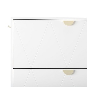 Karl Home 2 Flip Drawers and 2 Sorage Drawers White Particle Board 31.5in. W Shoe Cabinets - 1 of 4